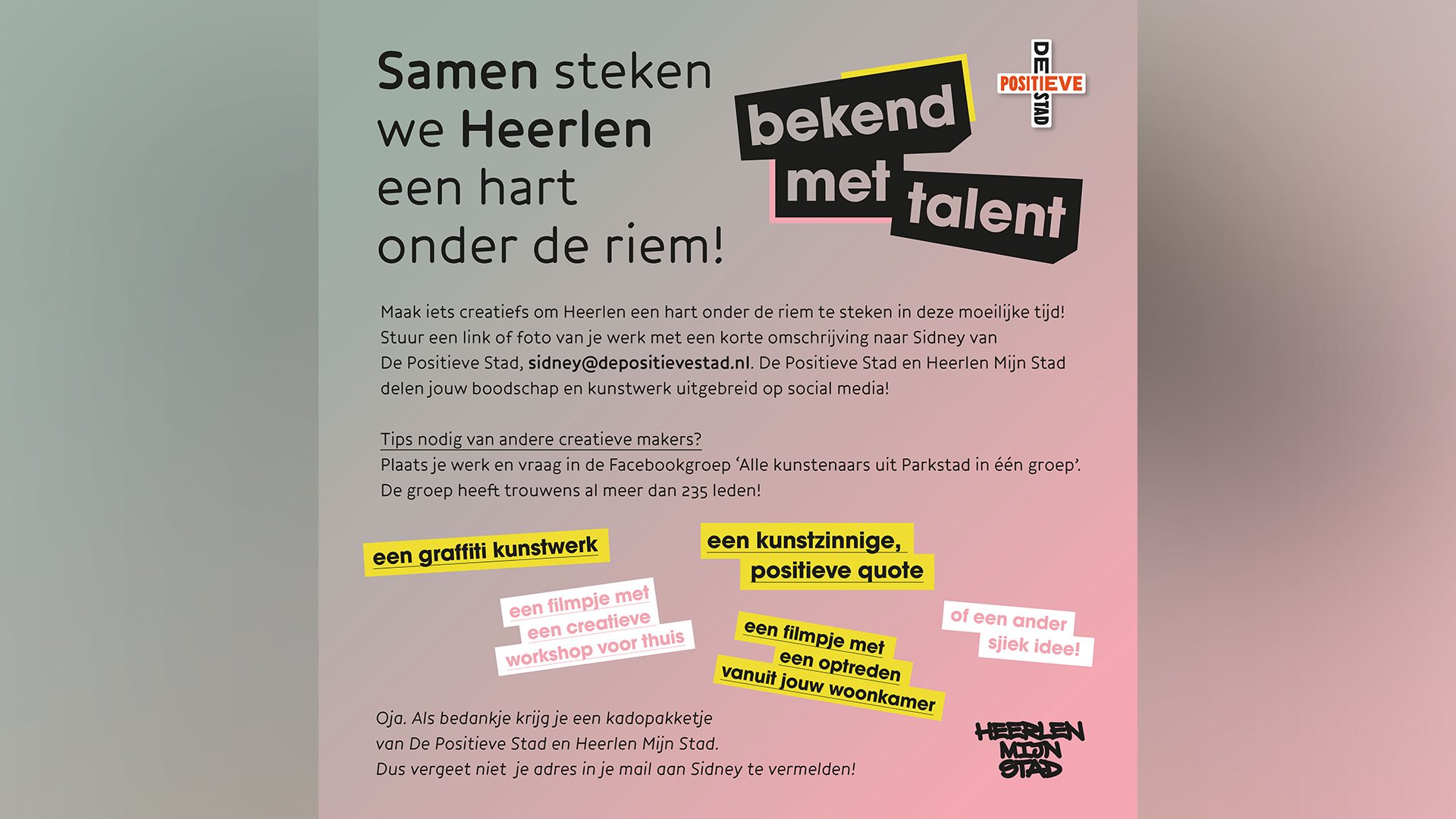 Actie: 'Samen steken we Heerlen een hart onder de riem!'